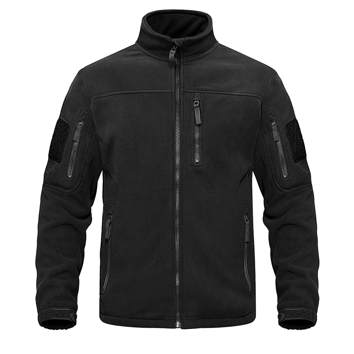 Veste Randonnée Homme Polaire Technique - ThermoGrid Fleece, veste noire en polaire avec poches zippées.