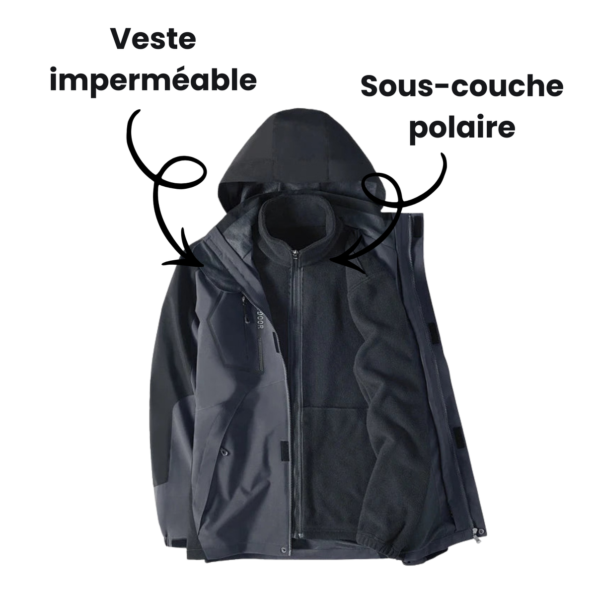 Veste Randonnée Femme 3 en 1 Polyvalente Hiver Outdoor - AureaShell - Esprit Rando