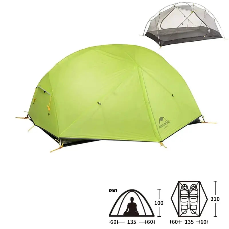 Tente Randonnée Ultralégère 2P/1P, Étanchéité Renforcée & Structure Alpine TRAILNEST Mongar UL 2 - Esprit Rando
