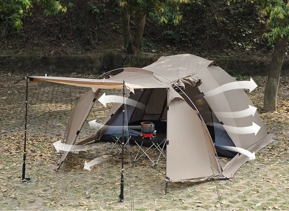Tente Randonnée Dôme Hiver Compatible avec Mini Cheminée, Étanche - CAMPFLEX - Esprit Rando