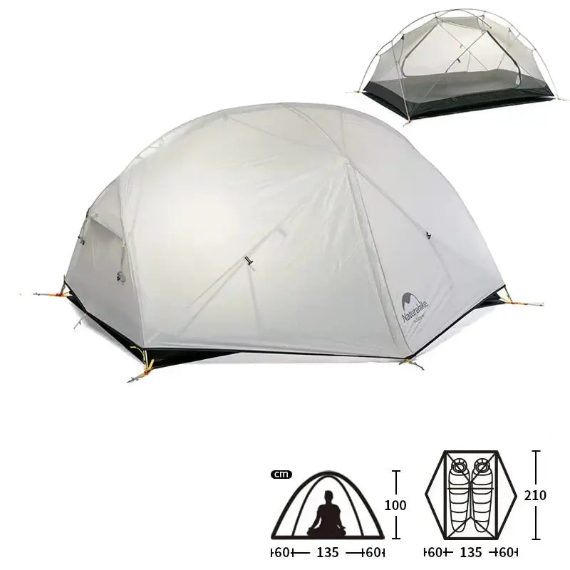 Tente Randonnée Ultralégère 2P/1P, Étanchéité Renforcée & Structure Alpine TRAILNEST Mongar UL 2 - Esprit Rando