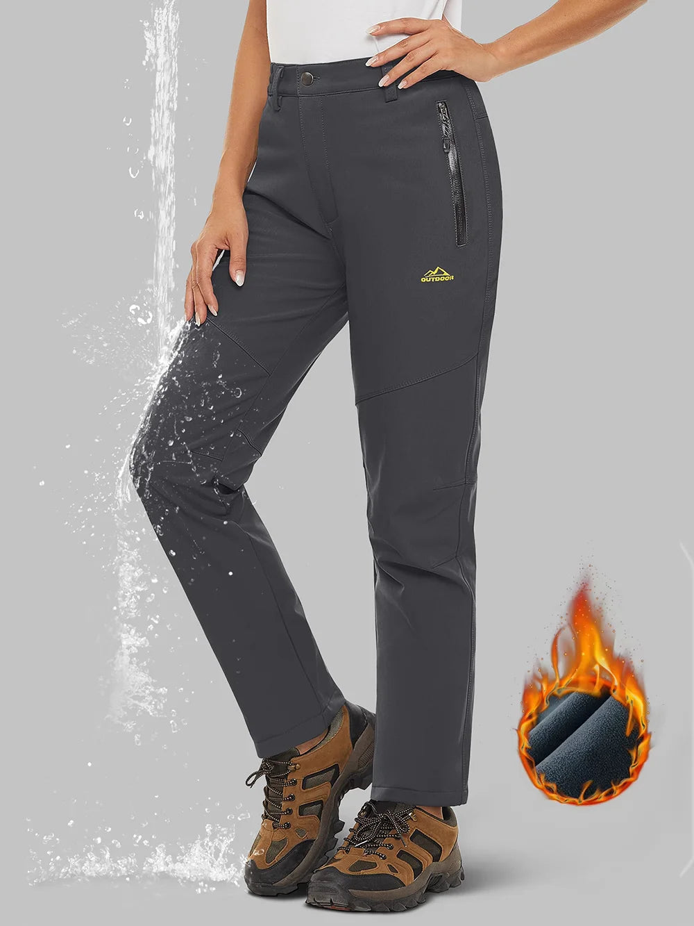 Pantalon Randonnée Femme Softshell Chaud, Déperlant & Multi-Poches - Storm Pants - Esprit Rando
