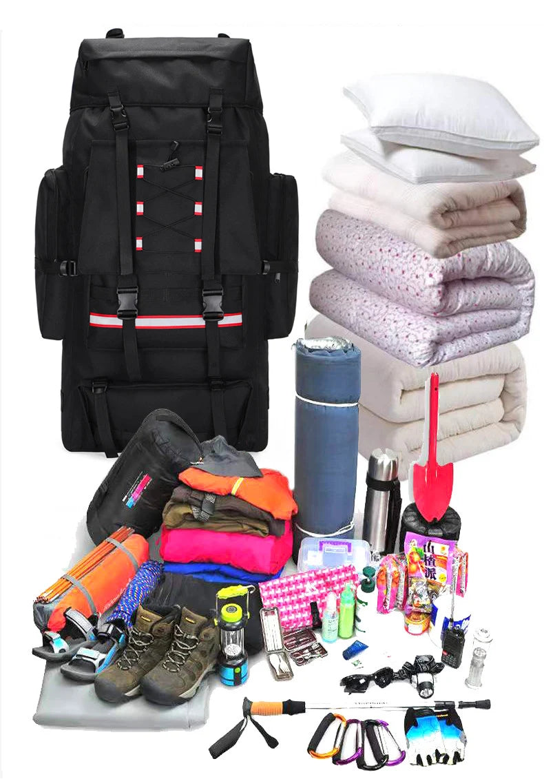 Sac De Randonnée Grande Capacité 130L – Nylon Imperméable, Système MOLLE & Portage Renforcé - TrekMaster 130 - Esprit Rando