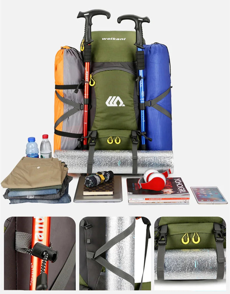 Sac De Randonnée 50L Léger – Dos Ventilé, Nylon Déperlant & Portage Confort - TrekShell 50 - Esprit Rando