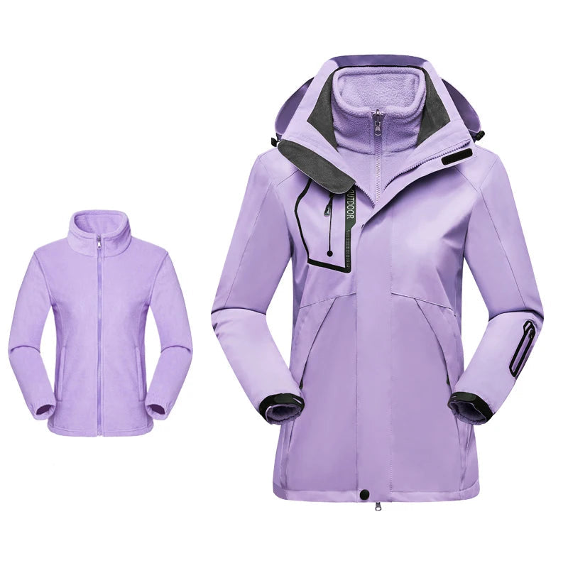 Veste Randonnée Femme 3 en 1 Polyvalente Hiver Outdoor - AureaShell - Esprit Rando