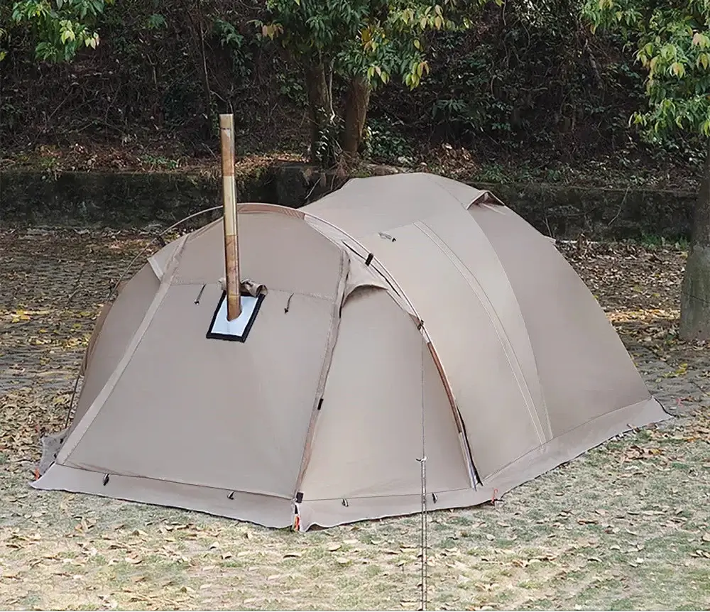 Tente Randonnée Dôme Hiver Compatible avec Mini Cheminée, Étanche - CAMPFLEX - Esprit Rando