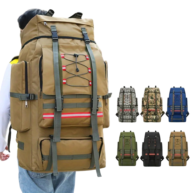 Sac De Randonnée Grande Capacité 130L – Nylon Imperméable, Système MOLLE & Portage Renforcé - TrekMaster 130 - Esprit Rando