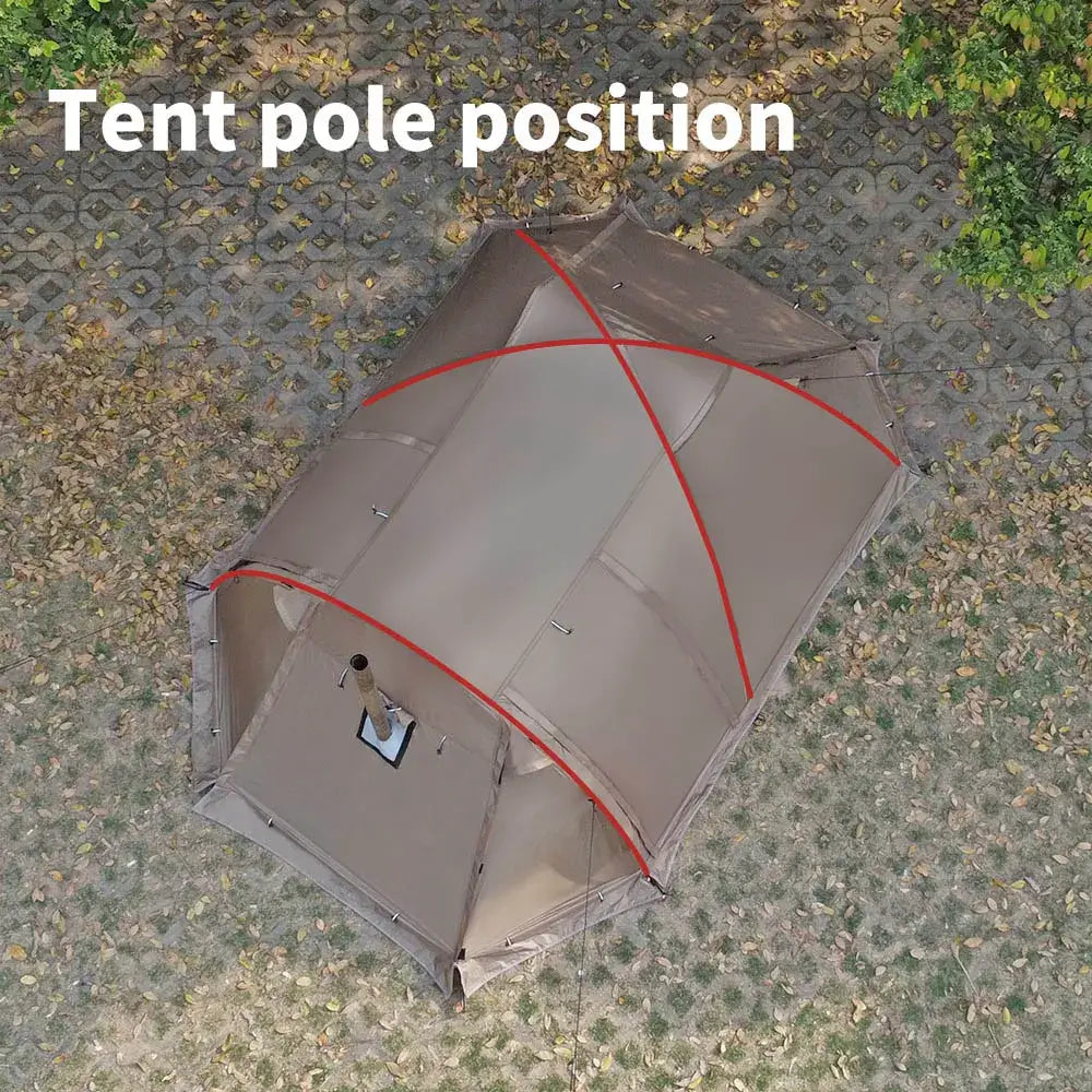 Tente Randonnée Dôme Hiver Compatible avec Mini Cheminée, Étanche - CAMPFLEX - Esprit Rando