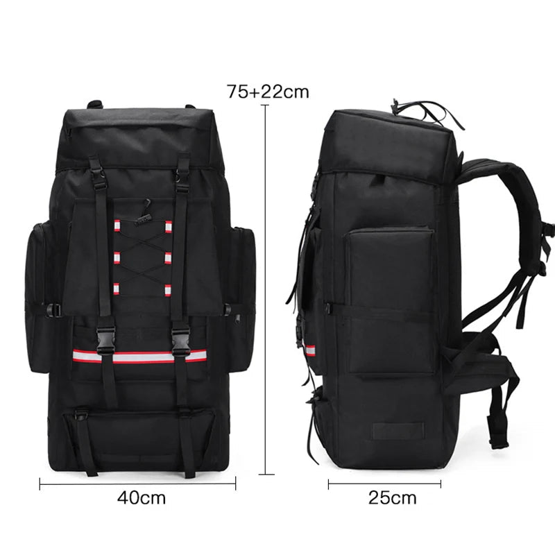 Sac De Randonnée Grande Capacité 130L – Nylon Imperméable, Système MOLLE & Portage Renforcé - TrekMaster 130 - Esprit Rando