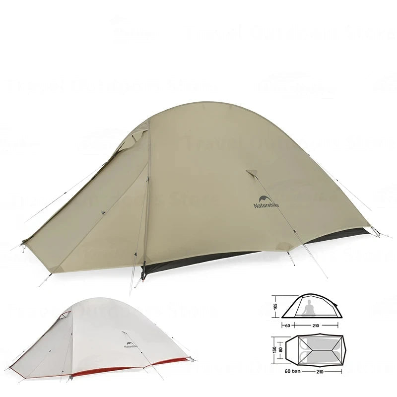 Tente Randonnée Légère 2 Personnes – 4 saisons, double-toit PU, bivouac trekking - VENTURIS CloudUp Pro 2P - Esprit Rando