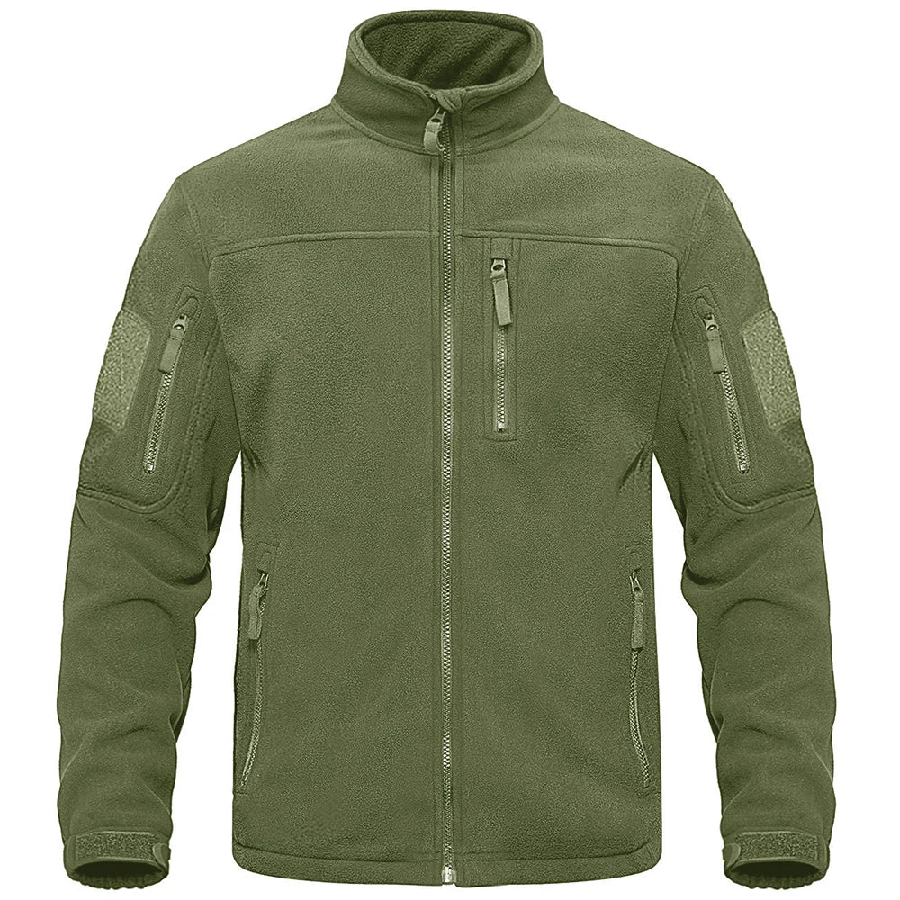 Veste Randonnée Homme Polaire Technique - ThermoGrid Fleece en couleur olive, coupe confortable et poches zippées.