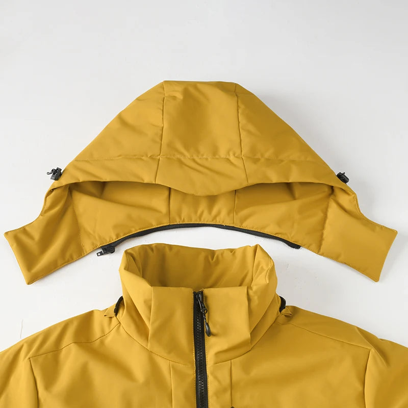 Veste Randonnée Homme Hiver Chaude à Protection Renforcée - Thermo Pro avec capuche jaune