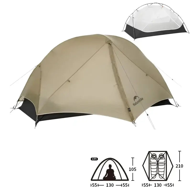 Tente Randonnée Ultralégère 2P/1P, Étanchéité Renforcée & Structure Alpine TRAILNEST Mongar UL 2 - Esprit Rando