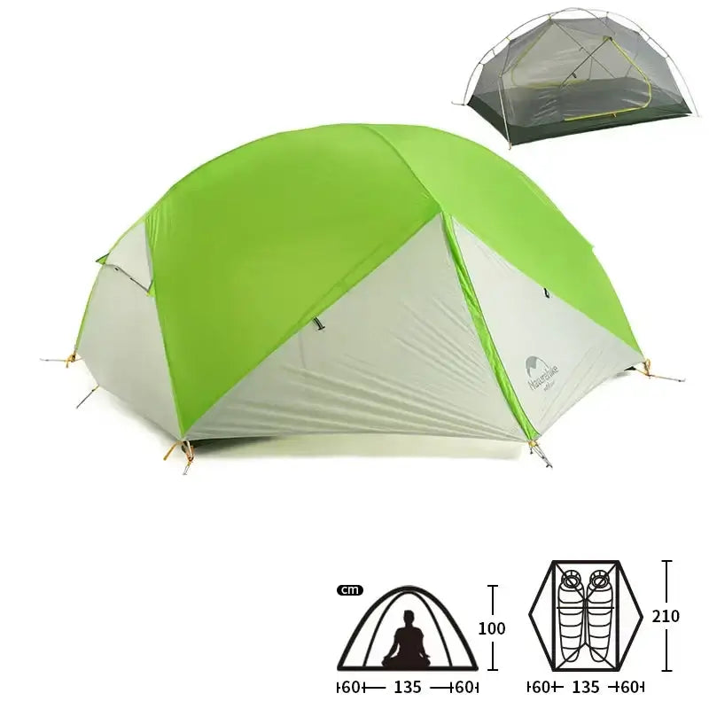 Tente Randonnée Ultralégère 2P/1P, Étanchéité Renforcée & Structure Alpine TRAILNEST Mongar UL 2 - Esprit Rando