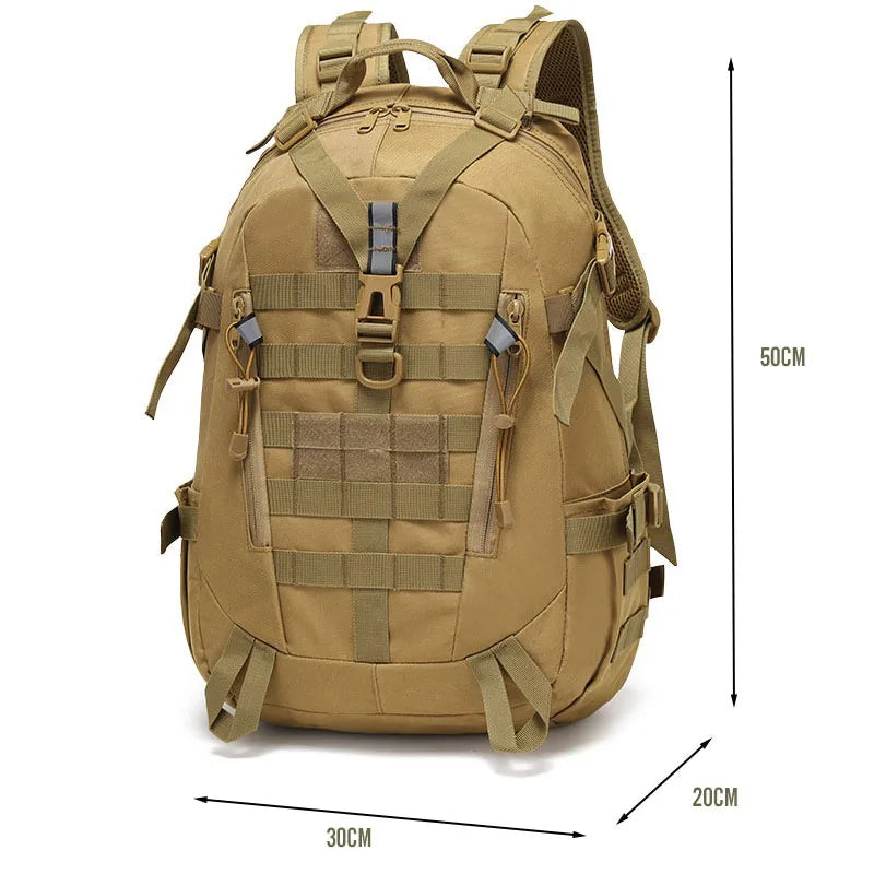 Sac de Randonnée 40L Déperlant - avec Attaches MOLLE & Bande Réfléchissante - TrailGuard 40 - Esprit Rando
