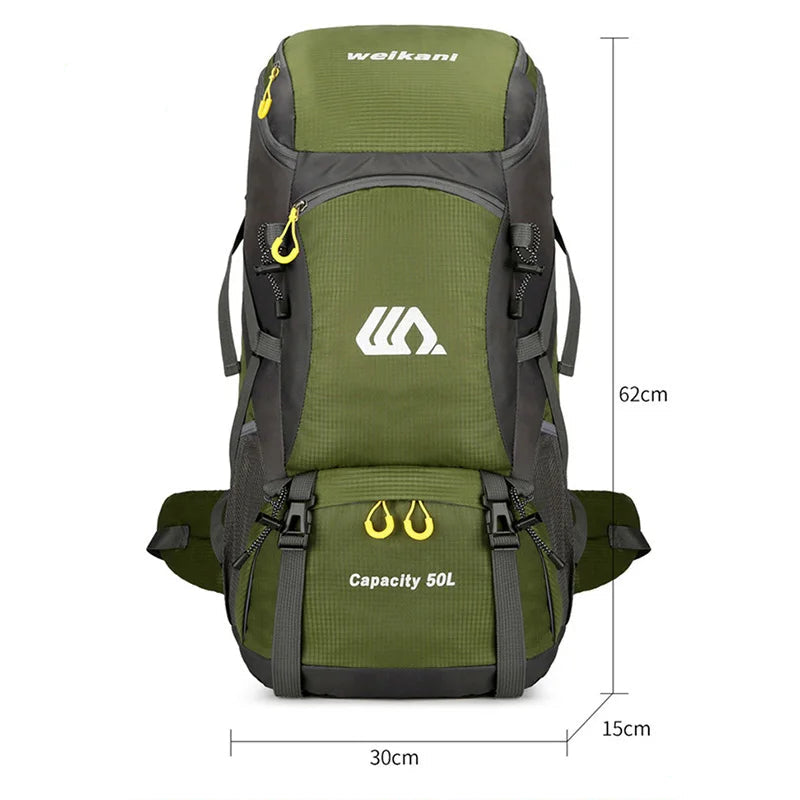 Sac De Randonnée 50L Léger – Dos Ventilé, Nylon Déperlant & Portage Confort - TrekShell 50 - Esprit Rando