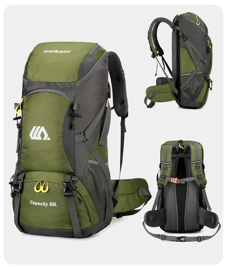 Sac De Randonnée 50L Léger – Dos Ventilé, Nylon Déperlant & Portage Confort - TrekShell 50 - Esprit Rando