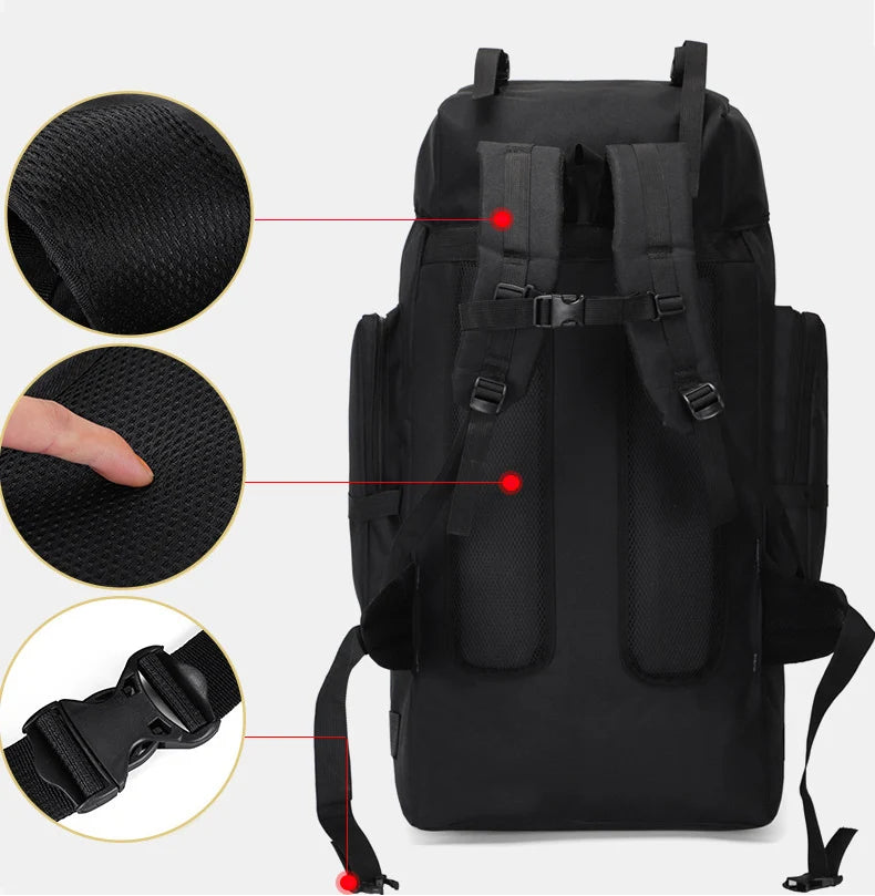 Sac De Randonnée Grande Capacité 130L – Nylon Imperméable, Système MOLLE & Portage Renforcé - TrekMaster 130 - Esprit Rando