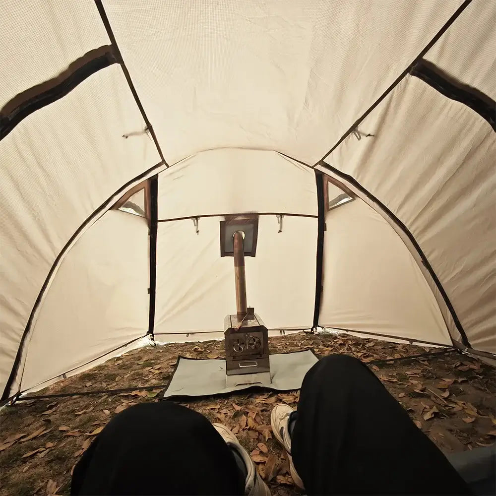 Tente Randonnée Dôme Hiver Compatible avec Mini Cheminée, Étanche - CAMPFLEX - Esprit Rando