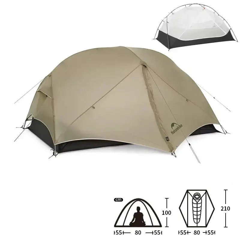 Tente Randonnée Ultralégère 2P/1P, Étanchéité Renforcée & Structure Alpine TRAILNEST Mongar UL 2 - Esprit Rando