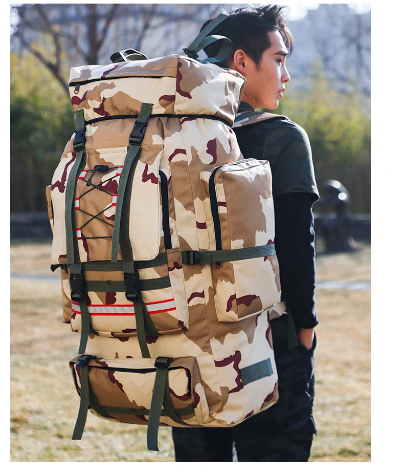 Sac De Randonnée Grande Capacité 130L – Nylon Imperméable, Système MOLLE & Portage Renforcé - TrekMaster 130 - Esprit Rando