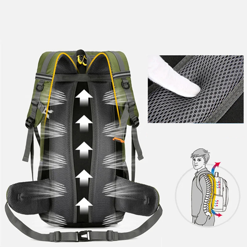 Sac De Randonnée 50L Léger – Dos Ventilé, Nylon Déperlant & Portage Confort - TrekShell 50 - Esprit Rando