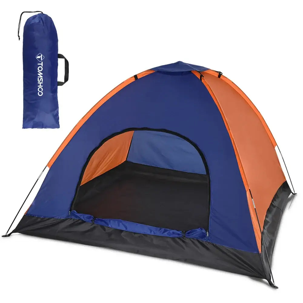 Tente randonnée famille 4 personnes avec porte ouverte bivouac