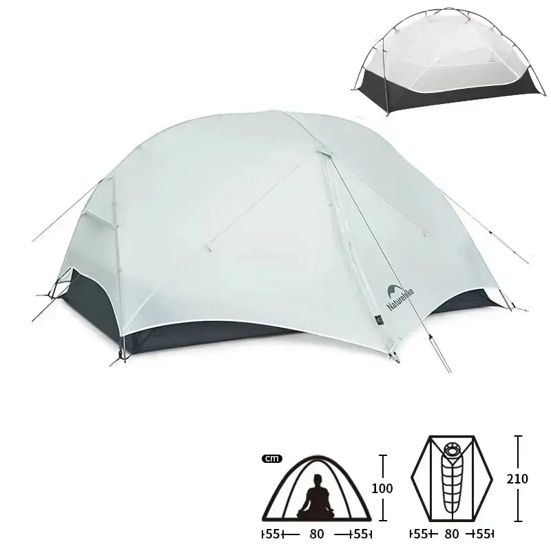 Tente Randonnée Ultralégère 2P/1P, Étanchéité Renforcée & Structure Alpine TRAILNEST Mongar UL 2 - Esprit Rando