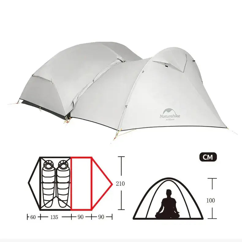 Tente Randonnée Ultralégère 2P/1P, Étanchéité Renforcée & Structure Alpine TRAILNEST Mongar UL 2 - Esprit Rando