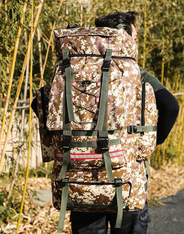 Sac De Randonnée Grande Capacité 130L – Nylon Imperméable, Système MOLLE & Portage Renforcé - TrekMaster 130 - Esprit Rando