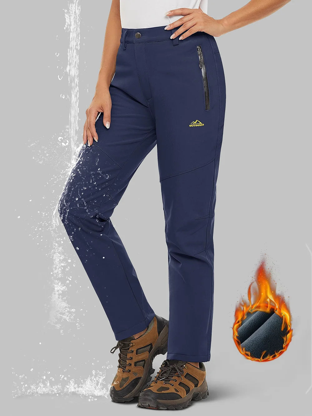 Pantalon Randonnée Femme Softshell Chaud, Déperlant & Multi-Poches - Storm Pants - Esprit Rando