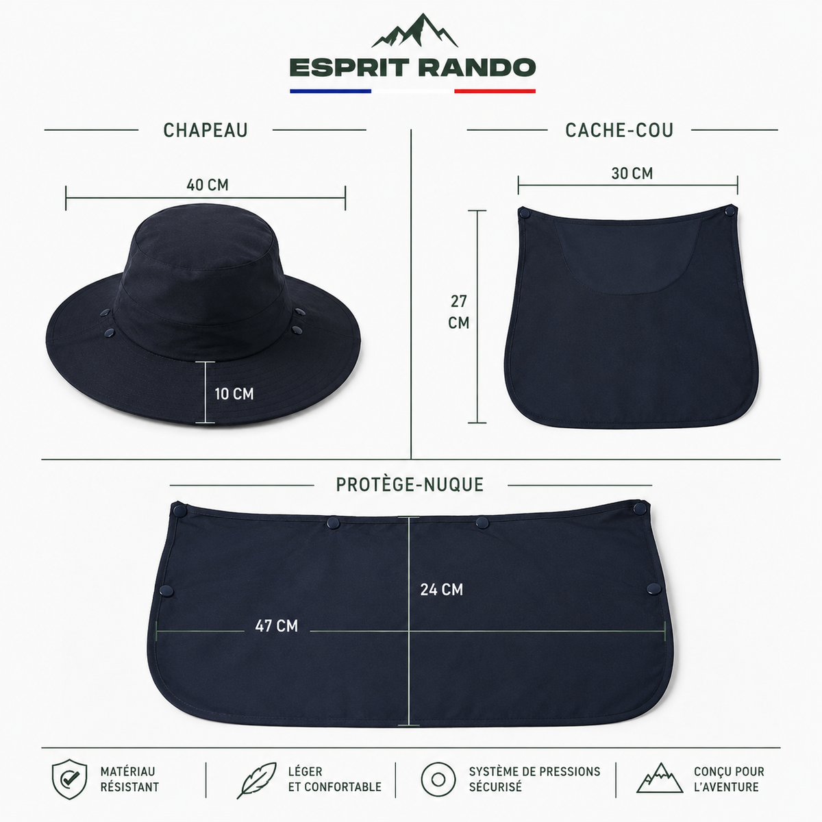 Chapeau Randonnée Anti-UV – Léger, Respirant & Séchage Rapide