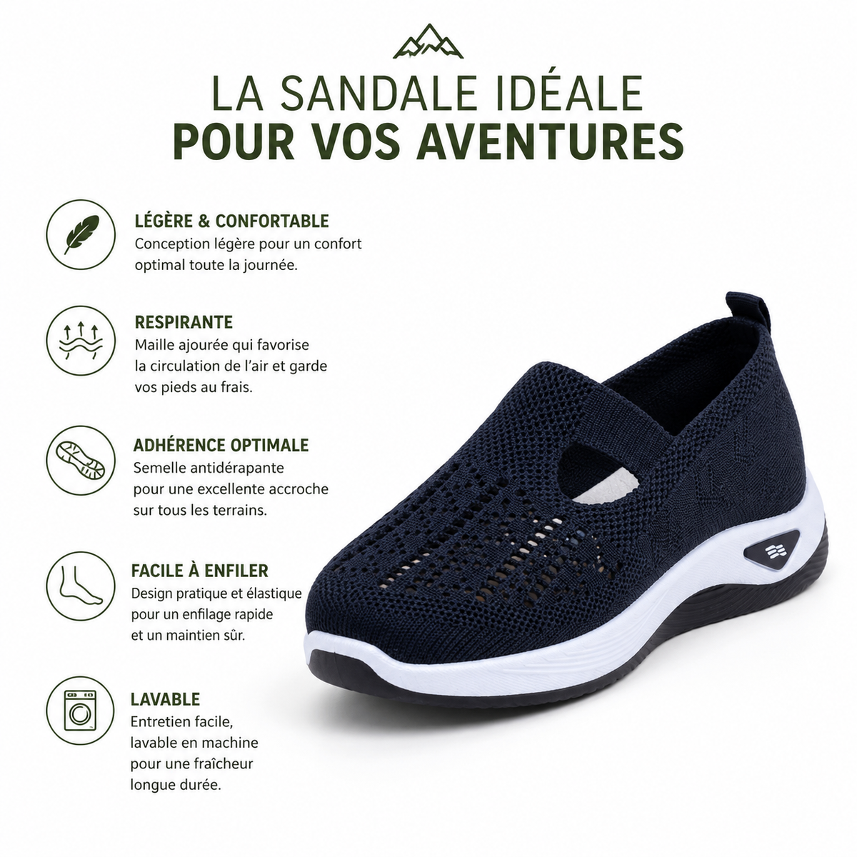 Sandales Randonnée Femme Respirantes – Slip-On Confort & Semelle EVA Légère